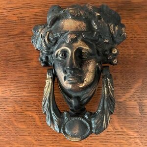 Vintage Large Apollo Greco-Roman God Door Knocker 7 1/2”, 3 Lb